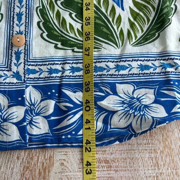 Farm Rio Chemise Dress Tropicance Floral Blue/Green NWT Large/Medium - Picture 3 of 8
